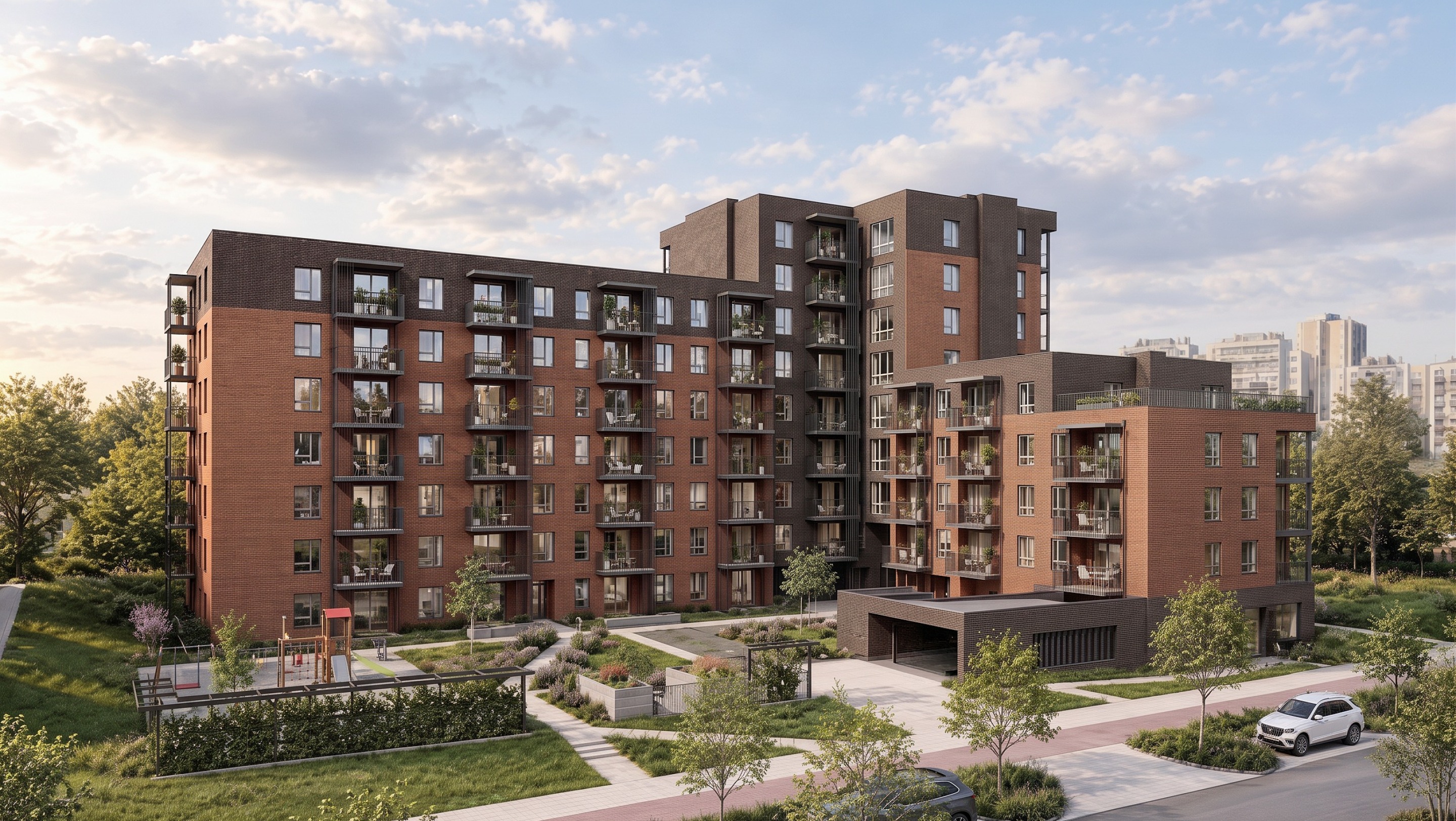 Brick construction and fully finished apartments